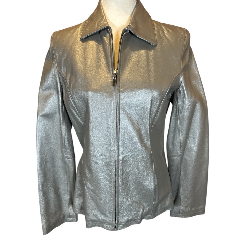 Frequency Silver Leather Jacket - image 1